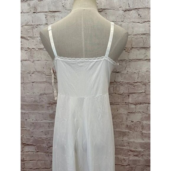 SHADOWLINE Vintage White Slip Lace Trim Opacitrique Size 36 Tall Length 42" NOS - Picture 9 of 12